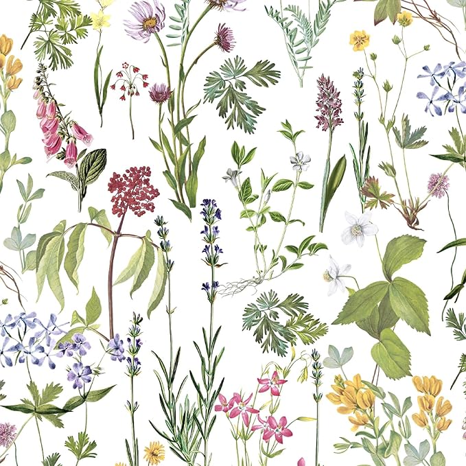RUSPEPA 30" X 100' Wild Flower Wrapping Large Paper Roll for Women Girls, Jumbo Roll, Elegant Floral Design Gift Wrap Perfect for Birthday, Bridal Shower, Spring, Wedding, Mother's Day