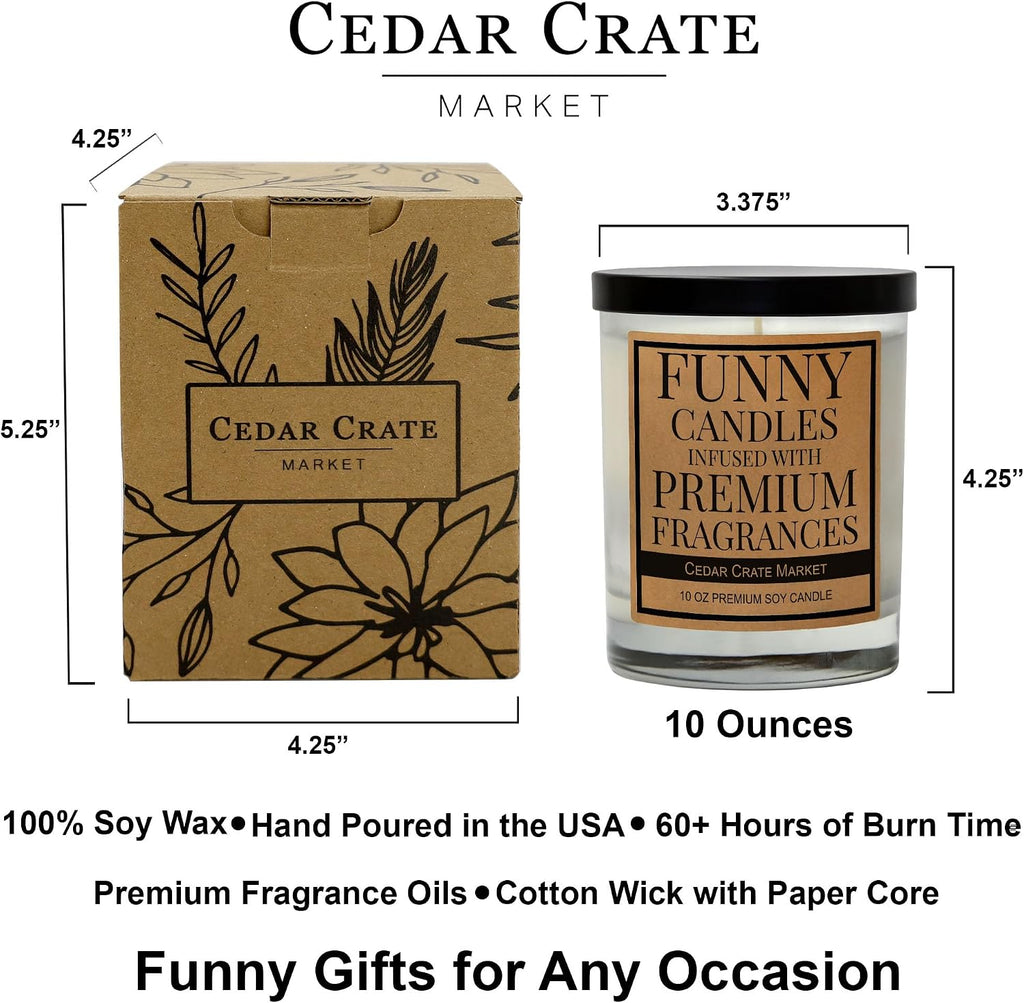 Cedar Crate Market - Funny Candle for Weed Lovers - Tropical Fruit, Spice & Vanilla Scented, Premium Soy Candle – Hilarious Gift for Hippie Friends, Roommates, Boho Housewarming – Hand Poured in USA
