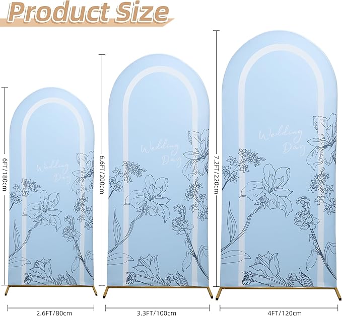 Wedding Arch Cover 7.2FT Spandex Arch Backdrop Cover Stretchy Backdrop for Wedding Birthday Party Decoration Baby Shower