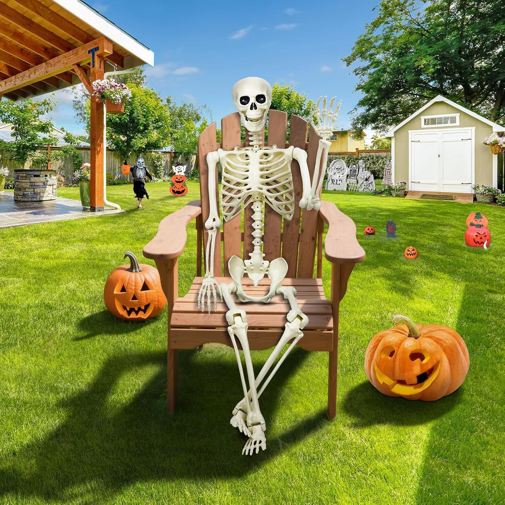 halloween decorations outdoor 5.4ft life-size realistic posable skeleton, package contents