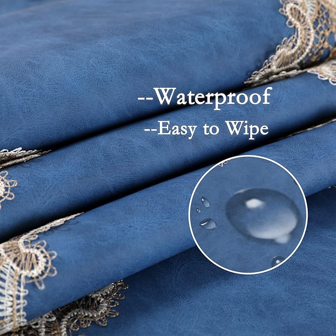 Vintage Lace Dining Table Runner, 108 Inches Macrame Coffee Table Runners for Kitchen Home Christmas Party Decorations (16x108 inch,Blue)