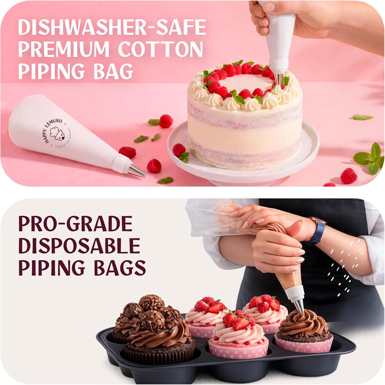 Cake Accessory Set with Premium Piping Nozzles & Piping Bag, Rotating Cake Plate, Cake Cutter and Versatile Baking Accessories (With Cake Ring)