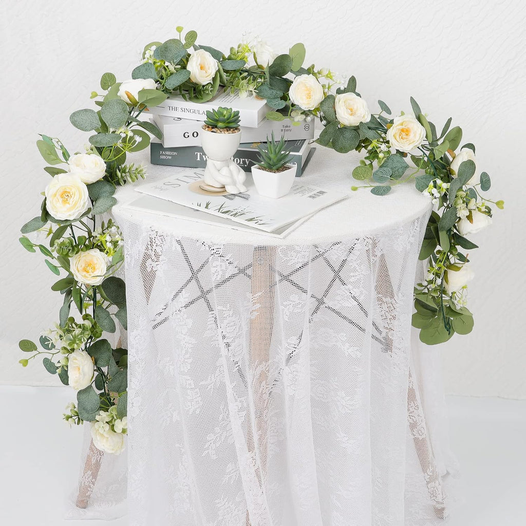 tochgreen 4 pack artificial eucalyptus flower garland with on a desk or shelf