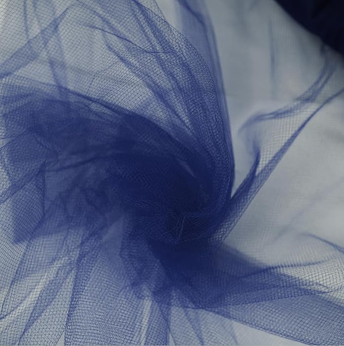 Craft And Party, Navy Blue Fabric Tulle Roll 54 Inch by 40 Yards (120 ft) Fabric Tulle Bolt for DIY Tutu Skirt, Wedding and Decoration (Navy Blue)