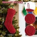 6PACK LumaBria18Inch Cable Knitted Personalized Christmas Stockings, Personalized Hanging Stockings for Holiday Party, Christmas Tree, and Family Home Decor in Red, White, Green