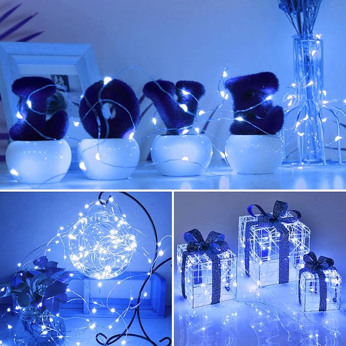 kolpop 12 Pack LED Fairy Lights Battery Operated, Mini Twinkle String Lights Battery Powered Waterproof for Christmas Mason Jars Party,Blue