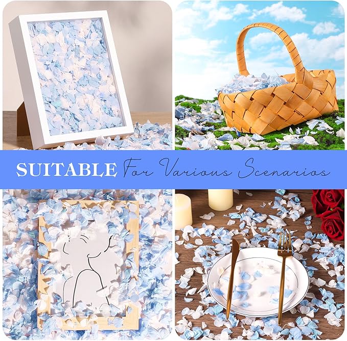 VAIPI 2500 PCS Hydrangea Petals 100% Natural Real Flower Petals for Wedding Aisle Flower Girl Scattering Flowers, Will You Marry Me, Valentines, Romantic Night, Proposal, Anniversary, Special Night