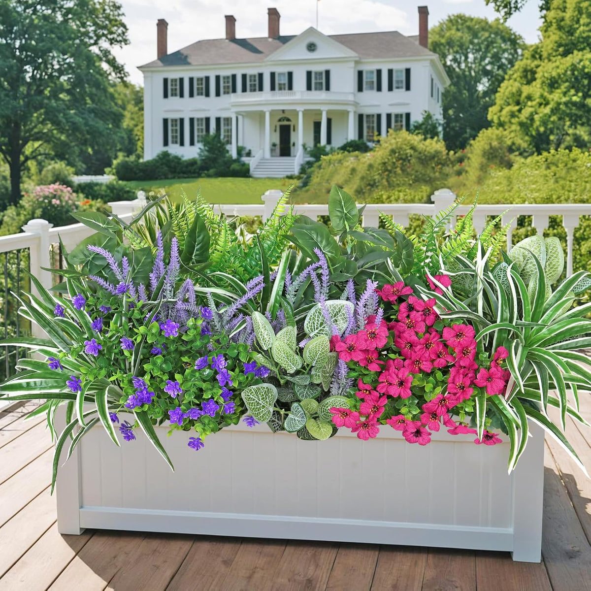 20 Bundles Artificial Plants Outdoor Fake Flowers Faux Greenery Stems