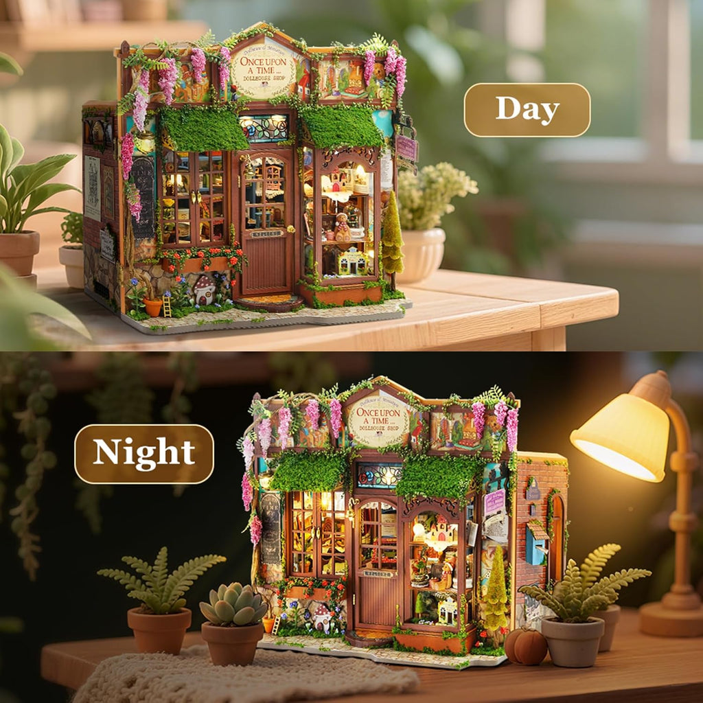 miniature house kit, dollhouse kit, miniature kit, diy showing dimensions