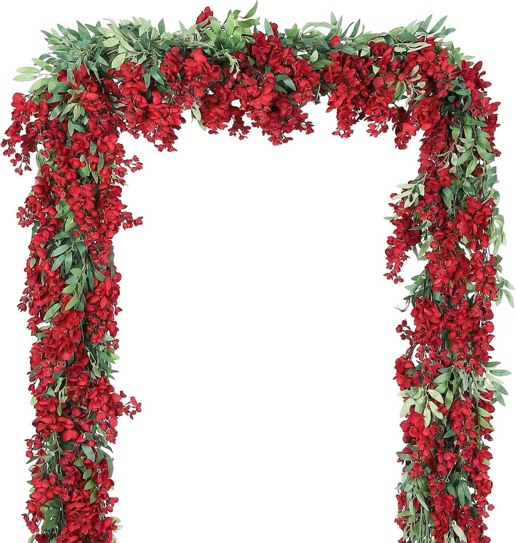 duovlo 4pcs 6.6ft/piece imitation silk wisteria garland hanging, main product view