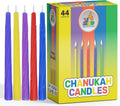 Ner Mitzvah Colorful Chanukah Candles 1-Pack - Standard Size Fits Most Menorahs - Premium Quality Wax - Assorted Colors - Bulk Pack for All 8 Nights of Hanukkah