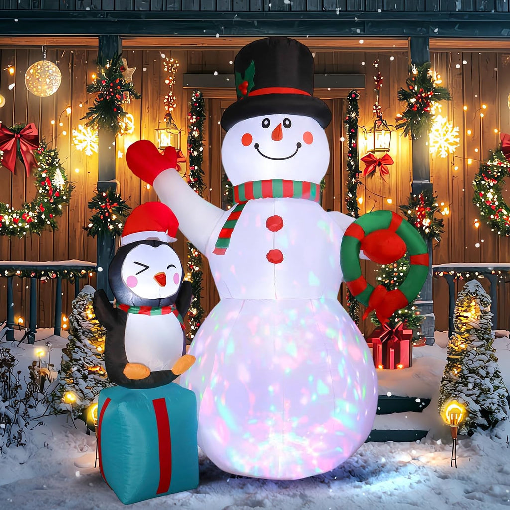 7ft christmas snowman inflatables decoration with led lights, main product view