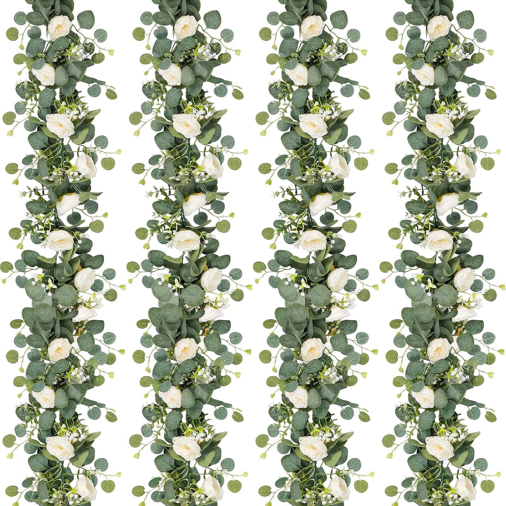 tochgreen 4 pack artificial eucalyptus flower garland with, main product view