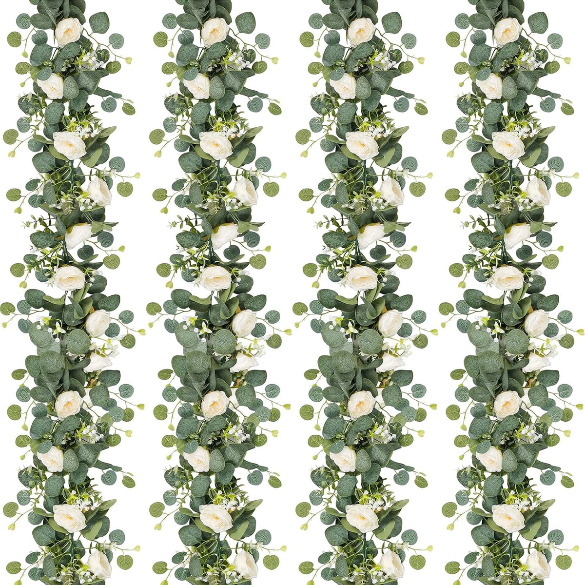 tochgreen 4 pack artificial eucalyptus flower garland with, main product view