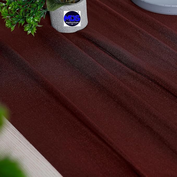 MDS Halloween Chiffon Table Runner - 1 Pack, 29 x 170 Inches, 14ft Each - Sheer Spooky Table Runners for Haunted House Parties, Trick-or-Treat Tables, Witchy Décor, Wedding & Events - Burgundy