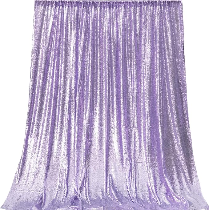 JYFLZQ Lavender Sequin Backdrop Curtains 8ft x 8ft 1 Panel Glitter Photo Booth Backdrops Sparkly Photography Background Drapes for Parties Wedding Bridal Showers
