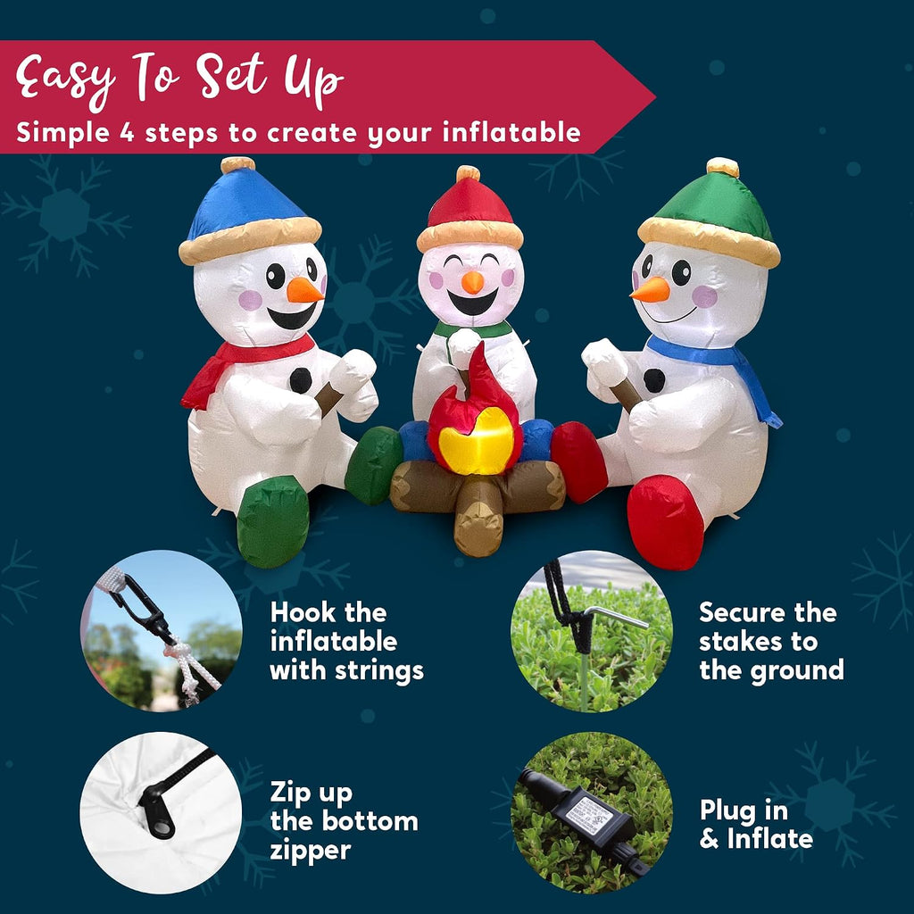 joiedomi 6 ft long christmas inflatable snowman with, package contents