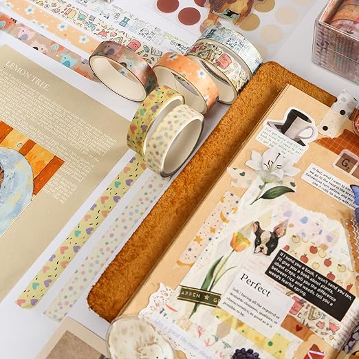 YUBBAEX 60 Rolls Value Washi Tape Pack Retro Arts Masking Tape Basic Patterns Decorative for DIY Crafts, Bullet Journal Supplies, Planners, Scrapbook, Card/Gift Wrapping (Cotton Candy)