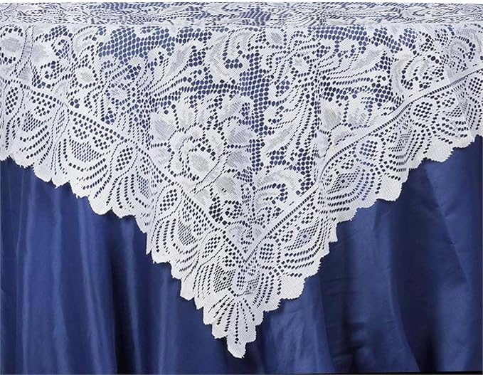 Efavormart 54" x 54" White Jolly Good Lace Table Overlay for Table Decoration