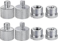 IXTECH Mic Stand Adapter Set 8 pieces Metal Microphone Stand Screw Thread Adapter 5/8 Female to 3/8 Male 3/8 Female to 5/8 Male 5/8 Female to 1/4 Male 1/4 Female to 5/8 Male Tripod Adapter ADP03 Slvr