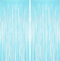 BRAVESHINE Foil Fringe Curtains Party Backdrop - Tinsel Curtain Backdrop Streamers Party Supplies for Halloween/Boo/Baby Boy/Frozen/Under Sea/Shark/Mermaid Birthdays Decorations - 2Pcs Pastel Blue