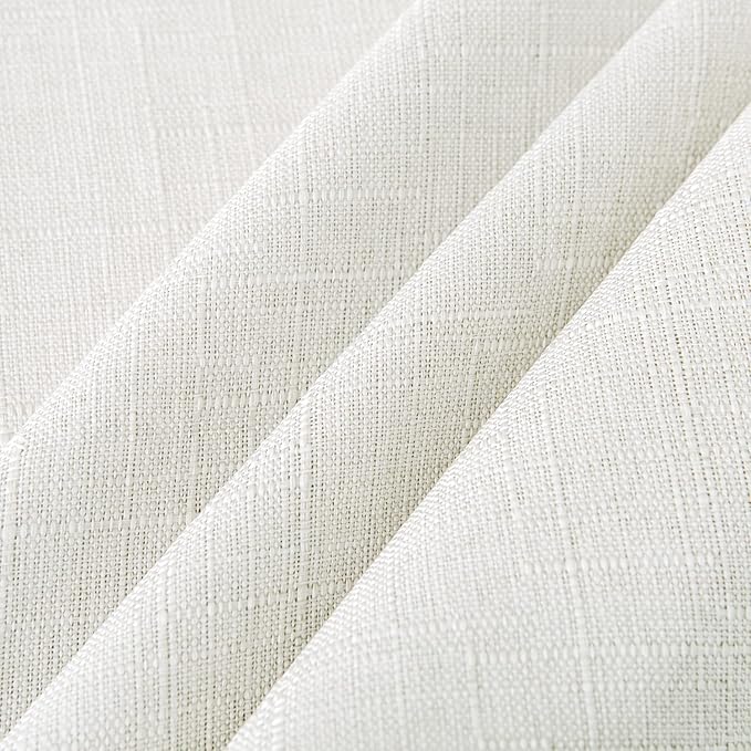 NLMUVW White Linen Tablecloth 84 Inch for Rectangle Table 6ft, Rustic Faux Linen Textured Table Cloth Cover Farmhouse for Party Kitchen Dining, 54 x 84 Inch