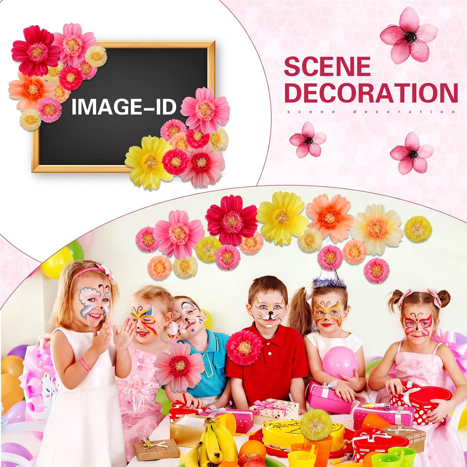 Crowye 12 Pcs Large Colorful Tissue Paper Flowers Decorations Giant Fiesta Craft Crepe Paper Flowers for Wall Decor Backdrop Mexican Wedding Birthday Carnival School Party (10'' 20'',Fresh Color)