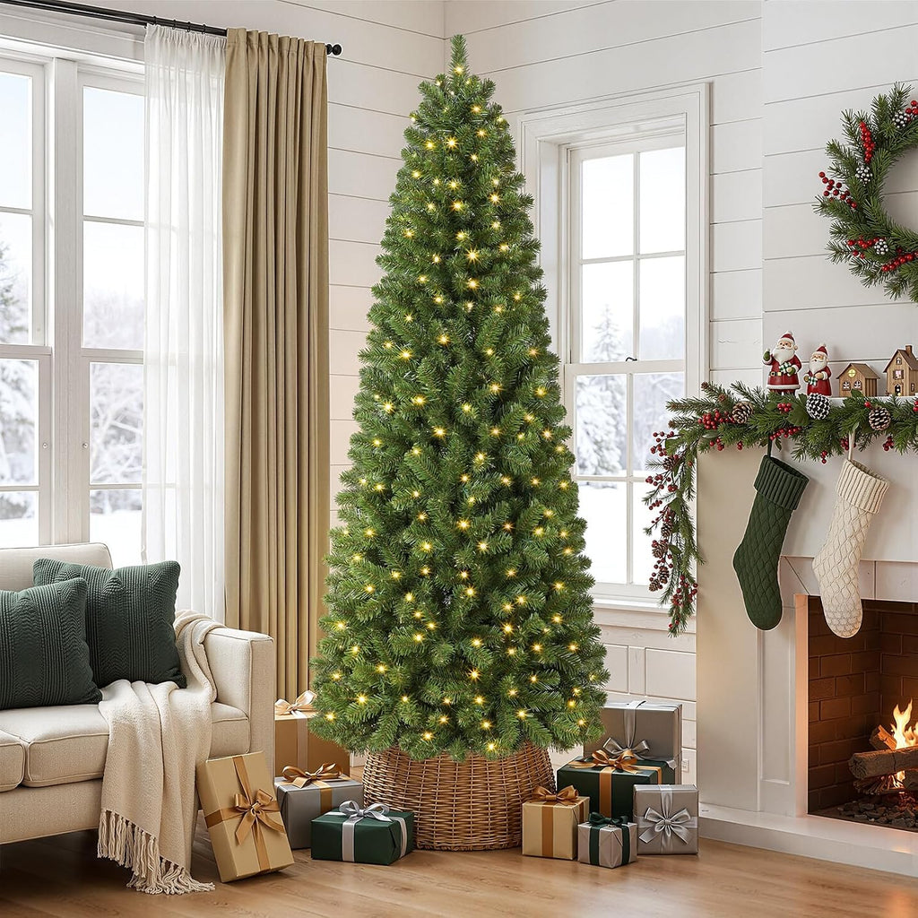 shareconn 6ft prelit pencil hinged christmas tree with, package contents
