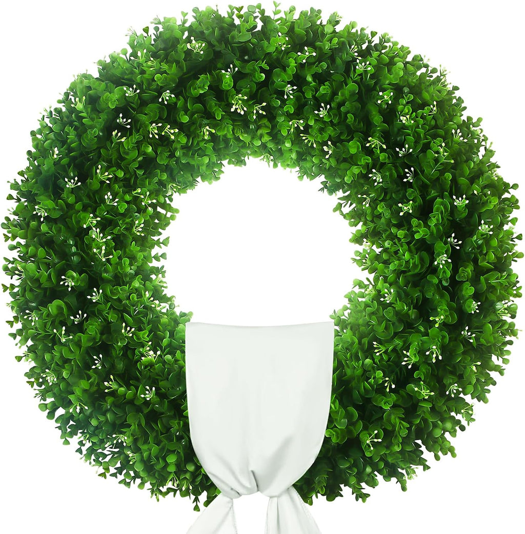 32'' large boxwood wreath, foldable green wreath with, main product view