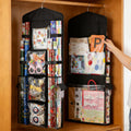 Christmas Wrapping Paper Organizer Storage, Hanging Gift Bag Storage Organizer, Double-Sided Wrapping Paper Holder Storage - Black