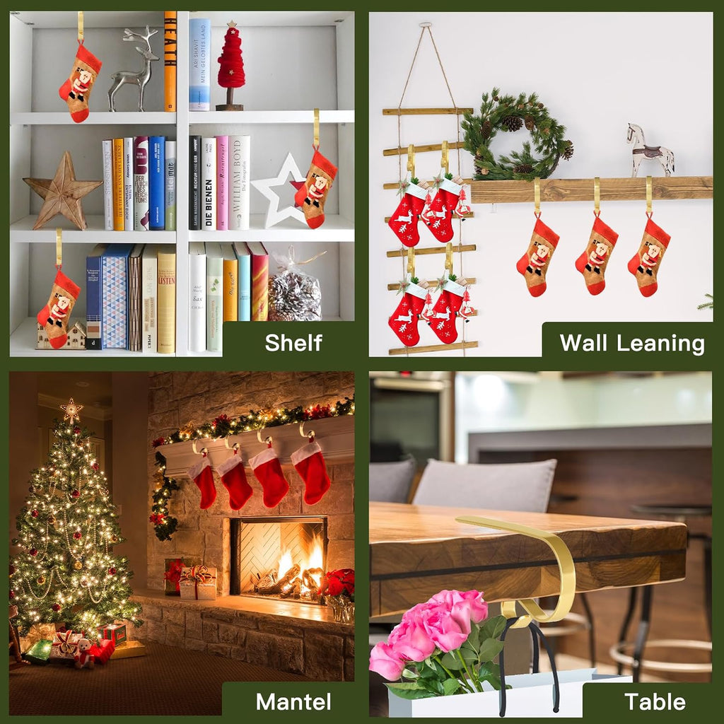6 Pack Christmas Stocking Holders Mantel Stocking Hanger Christmas Decoration Supplies