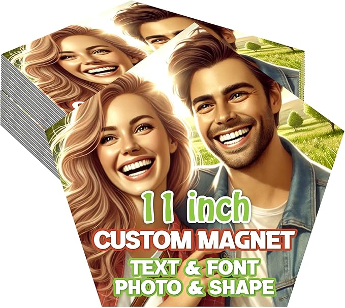 KETABAO – 11" Customized Pentagon Photo Magnets for Refrigerators and Cars – Personalized Magnetic Decoration for Homes and Storage Cabinets