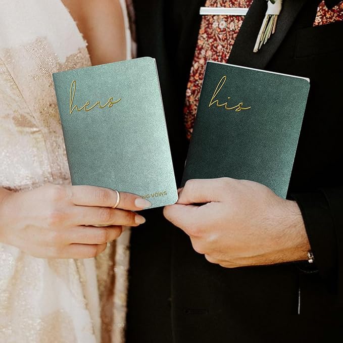 Vow Books His and Hers Wedding Vow Books Bride and Groom Vow Books Wedding Essentials Wedding Accessories(XZ-GB-Sage)
