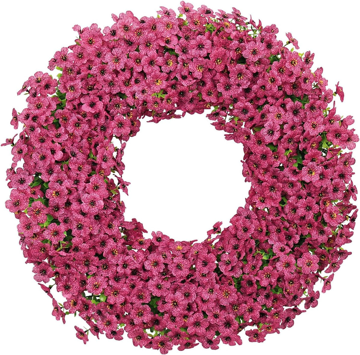 24" fuchsia artificial floral wreath for front door, main product view