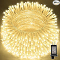 LAMPHOME 33ft Christmas Decorative Mini Lights, 100 LED Transparent Wire Fairy Starry String Lights Plug in, 11 Lighting Modes, for Indoor Outdoor Xmas Tree Wedding Party Decoration (Warm White)