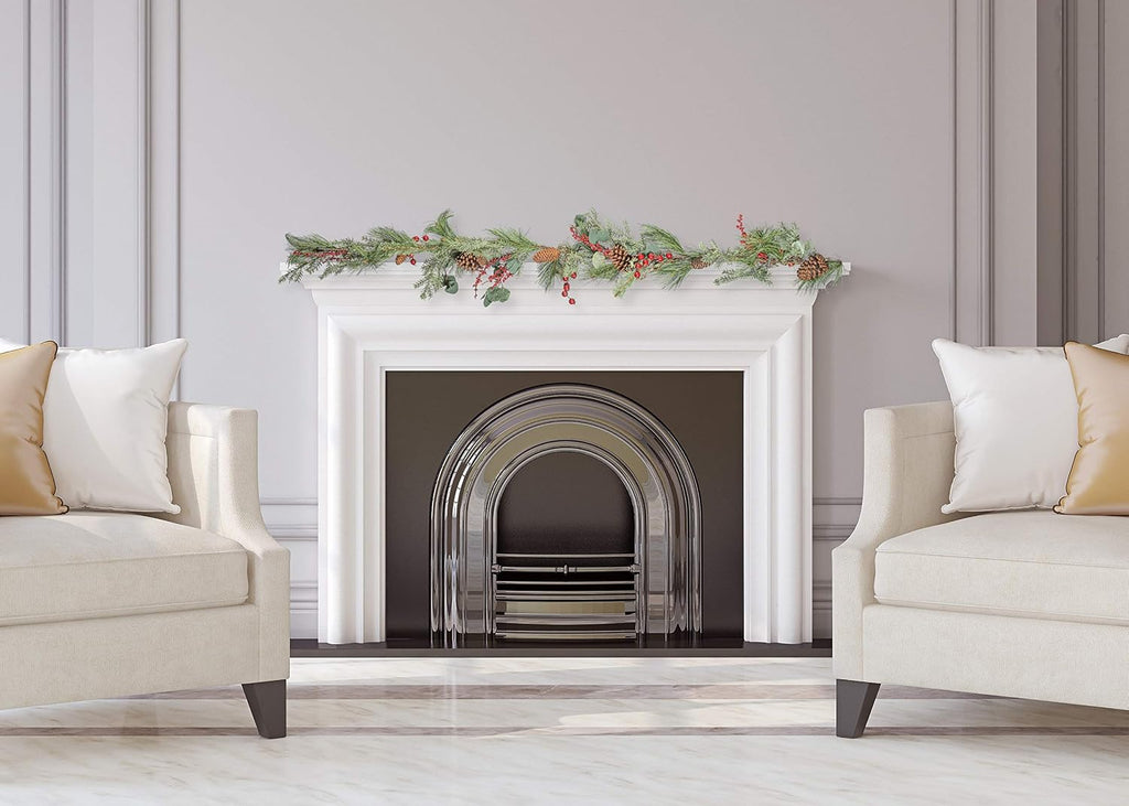 brighton pine christmas garland 72 inch, side view