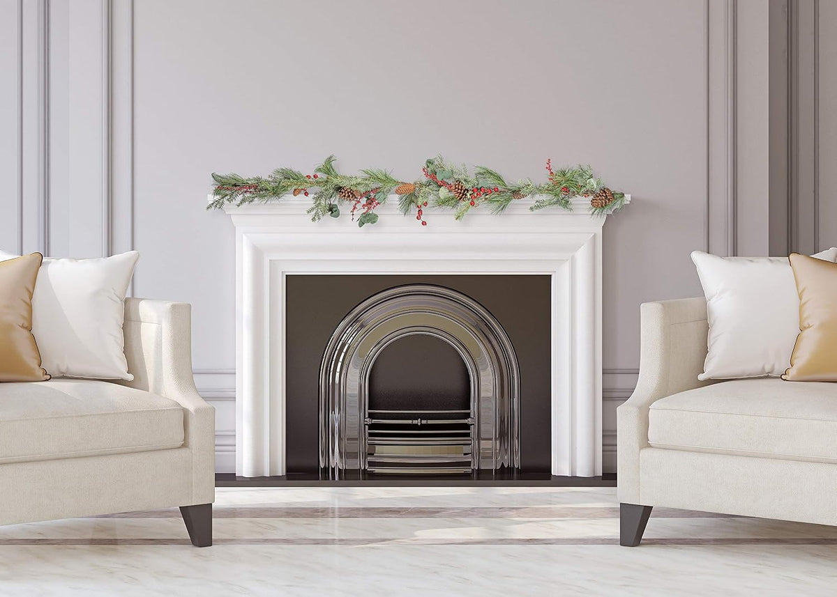 brighton pine christmas garland 72 inch, side view
