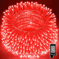 LAMPHOME 66ft Christmas Decorative Mini Lights,200 LED Transparent Wire Fairy Starry String Lights Plug in, 11 Lighting Modes, for Indoor Outdoor Xmas Tree Wedding Party Decoration (Red)