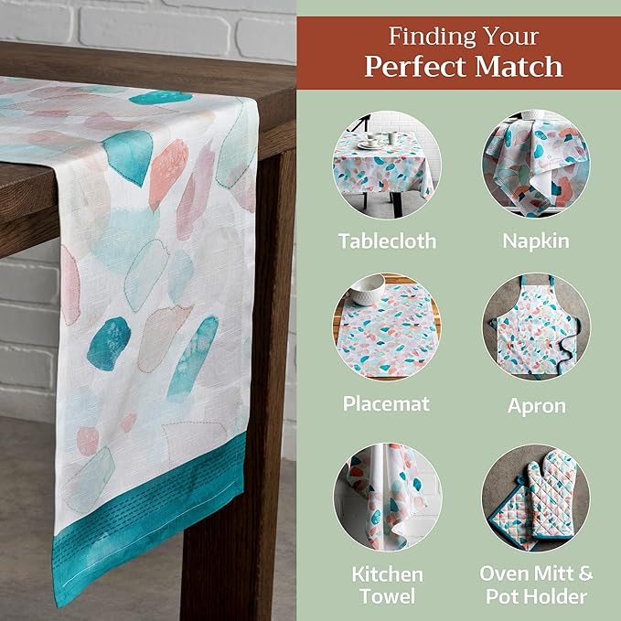 Maison d' Hermine Table Runner 100% Cotton Single Layer Table Runners 72 inches Long Decorative for Home Kitchen Dining Party Wedding Bridal Shower Spring Summer (Summer Picnic, 14.50" x 72")