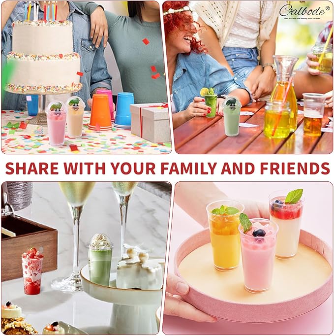 100Pcs 3oz Mini Dessert Cups with Lids and Spoons Clear Plastic Disposable Parfait Cups, Small Serving Bowl for Halloween Desserts Appetizers, Catering, Wedding, Dessert Shops(300pcs in total)