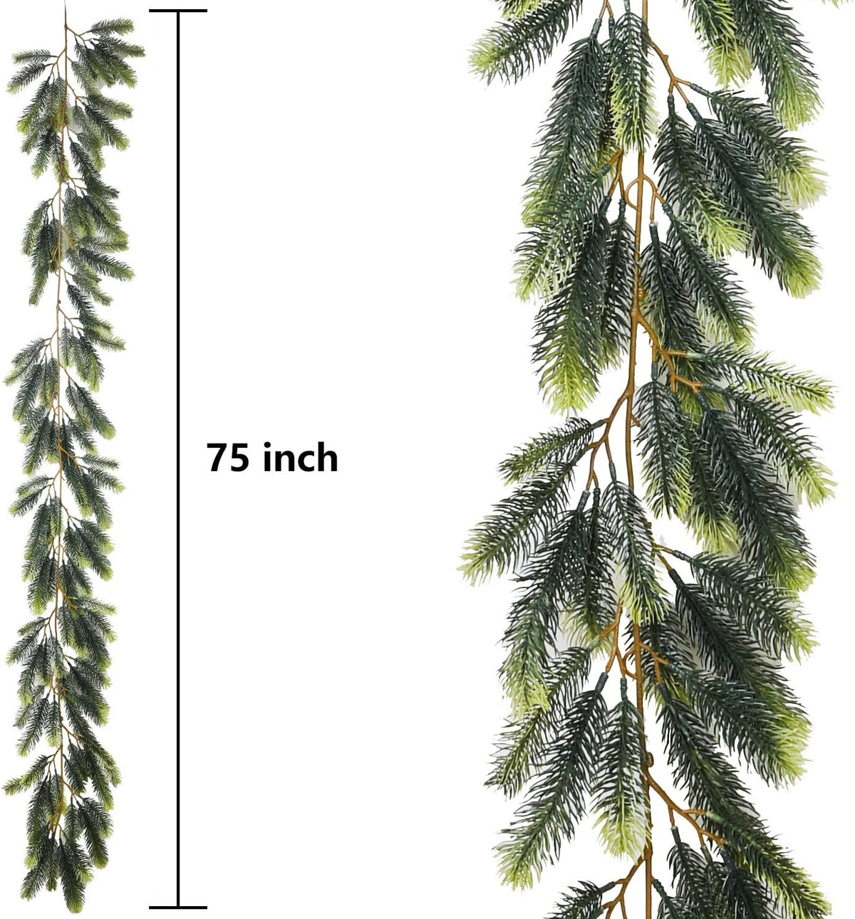 6 feet artificial christmas pine garland clearance, winter showing dimensions