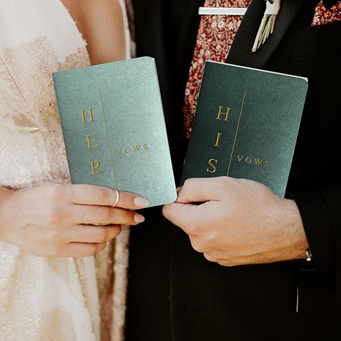 Vow Books His and Hers Wedding Vow Books Bride and Groom Vow Books Wedding Essentials Wedding Accessories(TR-HH-Sage)