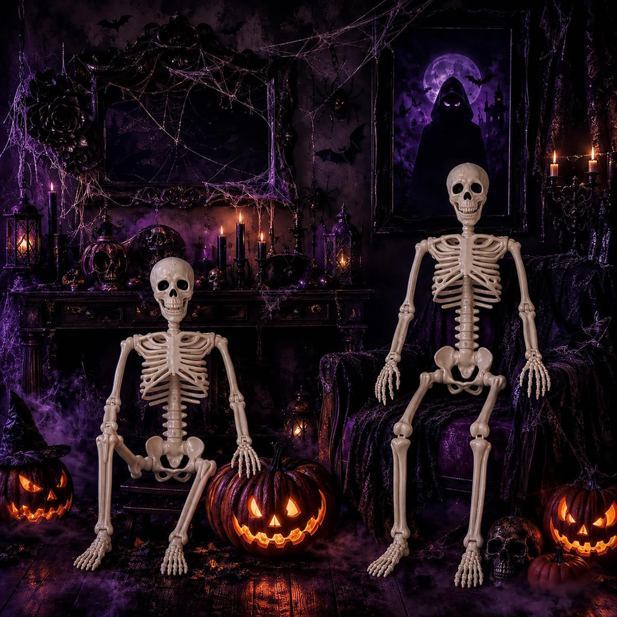 Abakuku 2 Pack 36" Halloween Skeleton Decorations,Human Bones for Hallow...