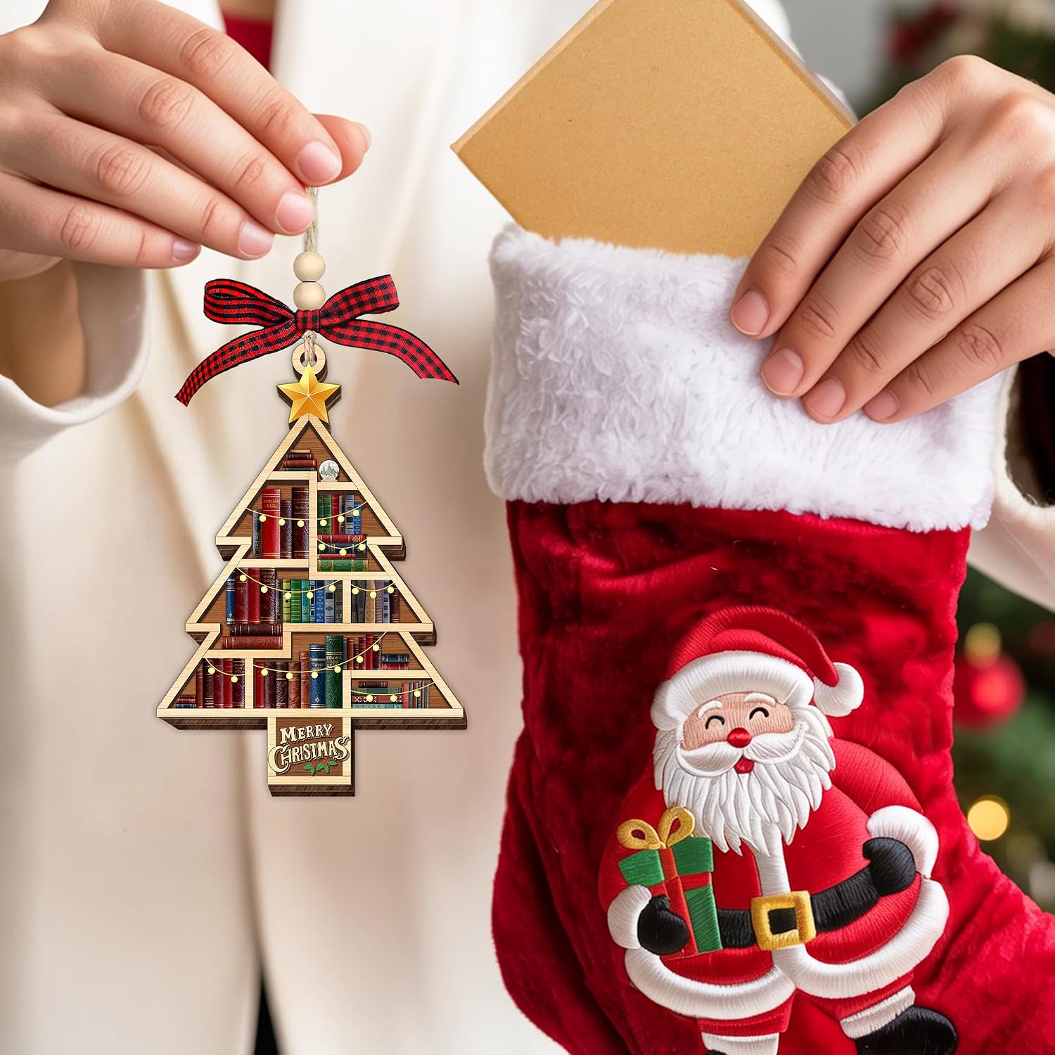 HEXMOZ Book Lover Christmas Ornaments 2026 - Book Lovers Gifts for Women | Book Ornaments for Christmas Tree - Gift Ideas for Book Lovers, Readers, Bookworms, Book Club, Bookish, Readers, Librarians