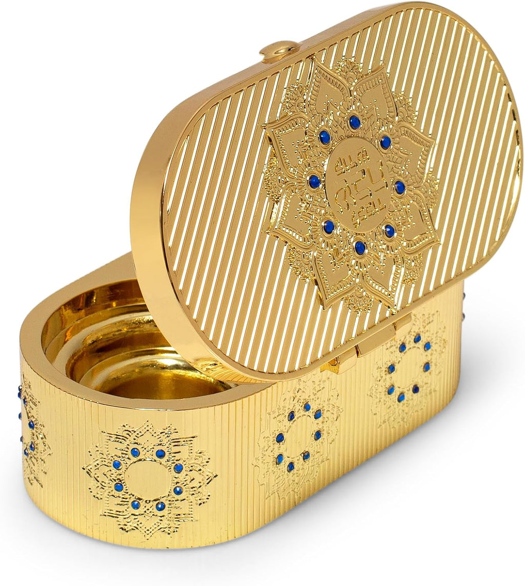Beautiful Candle Holders that Will Enhance Your Home Décor for Jewish Shabbat or Holidays,A Wonderful Gift for Mother's Day -with Deluxe Engraved Design. (Gold Hoshen Stones)