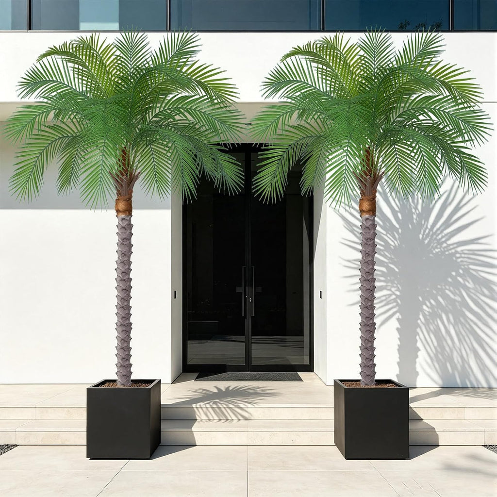 6ft artificial phoenix palm tree, faux coconut silk, side view