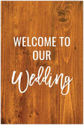 Andaz Press Extra Large Wedding Easel Board Party Sign, 12x18-inch, Rustic Barn Wood, Welcome to Our Wedding, 1-Pack