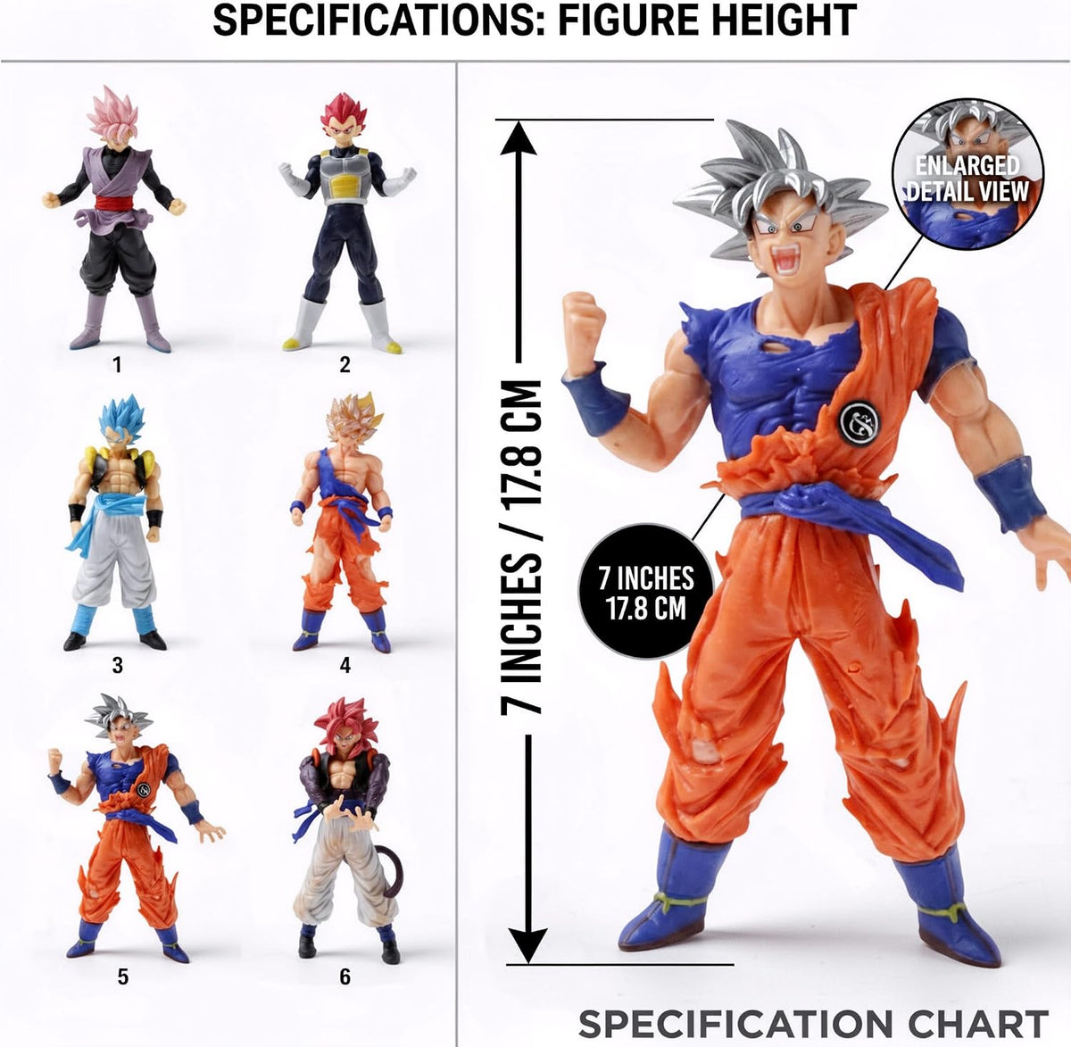 anime pvc action figures 6pcs 6.5-8 inch dynamic shown in use