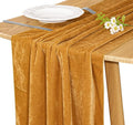 Velvet Table Runner 20 x 120 Inches 10ft Luxurious Thick Soft Velvet Christmas Thanksgiving Wedding Reception Table Runner for Party Reception Decorations(Gold, 1 Pack)