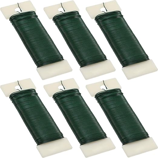 6 Rolls 112 Yards Floral Flexible Paddle Wire Floral Bind Wire for Crafts, Christmas Garland and Flower Arrangements DIY Craft, Christmas Holiday Decoration(Green)